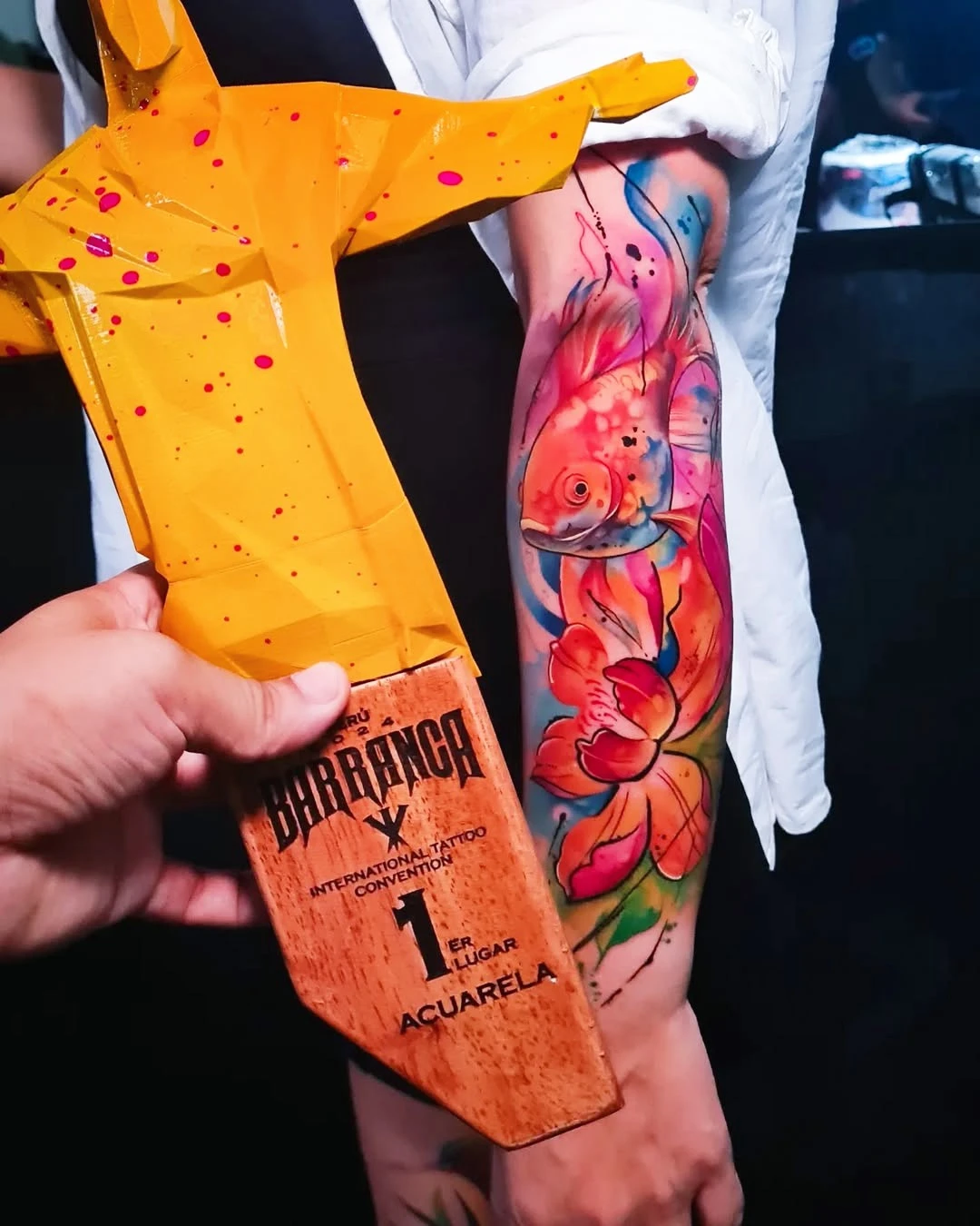 Award-Winning Artistry A stunning watercolor koi tattoo fluid vibrant and full of lif Award-Winning Artistry A stunning watercolor koi tattoo fluid vibrant and full of lif