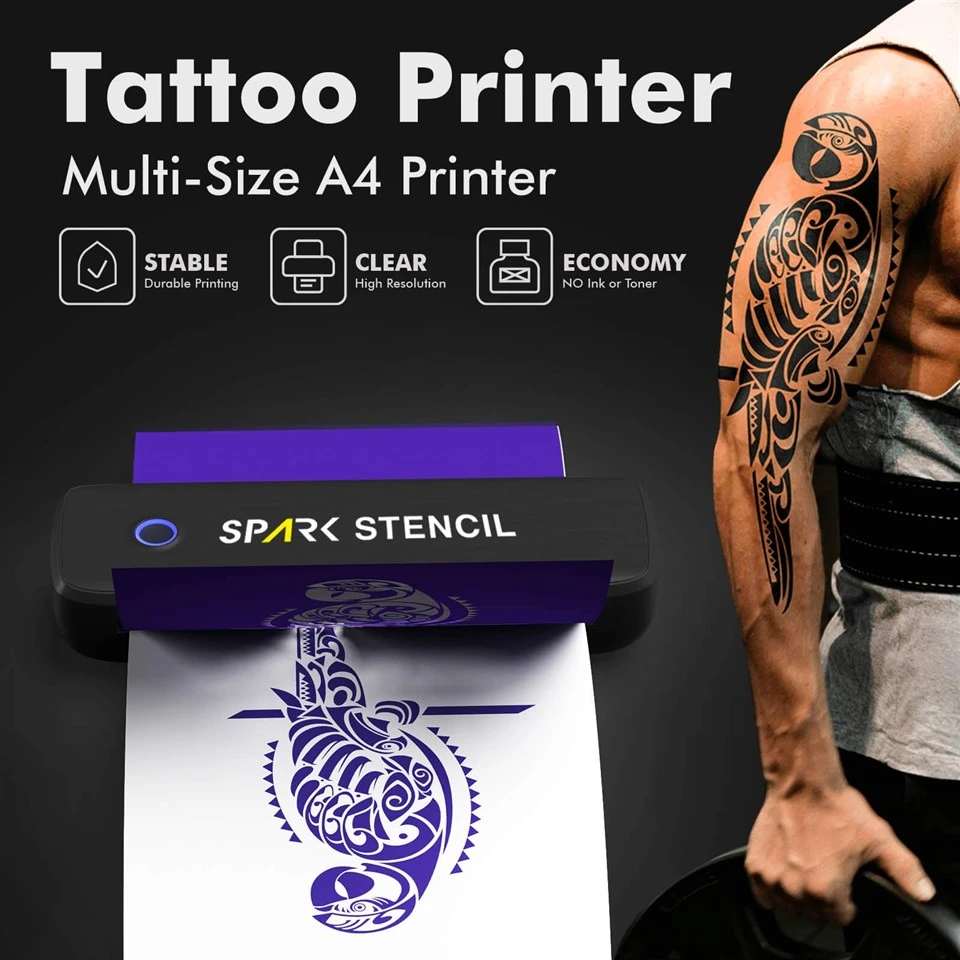 Portable Bluetooth Thermal High-Res Universal Compatibility Long Battery Tattoo Stencil Printer For Artists suppliers