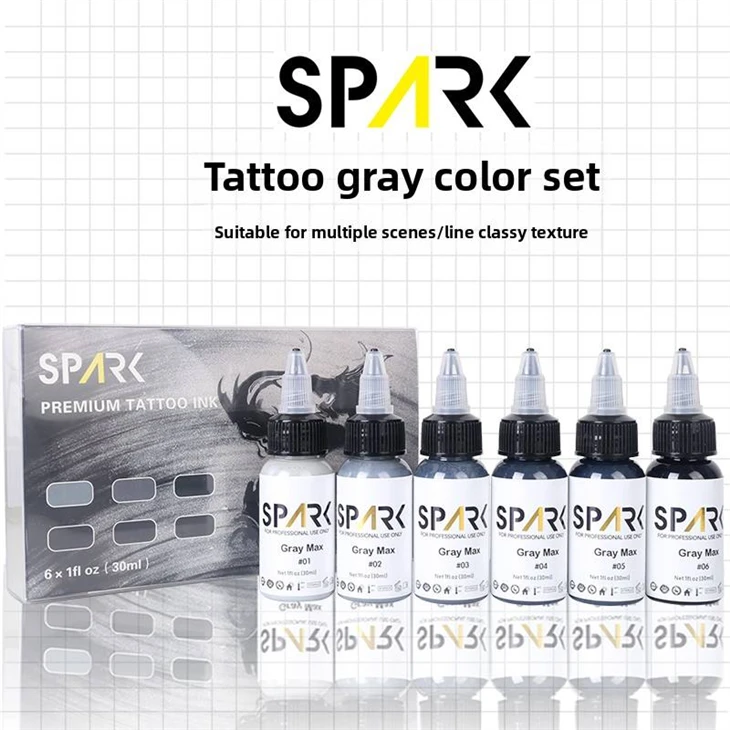 Профессиональный пользовательский постоянный макияж чернила набор Spark Grey 30 мл/1 унция органических татуировки для татуировки артистов