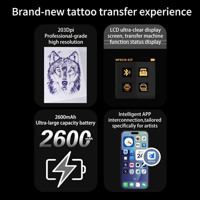 Wireless Bluetooth Thermal Printer For Tattoo Stencil - Portable Instant Tattoo Transfer Machine