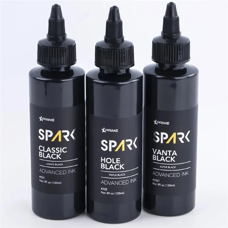 Spark Premium 4oz Tri - Shade Black Tattoo Ink Set: Classic, Hole & Vanta Black для превосходной татуировки и Body Art