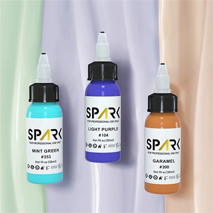 Набор из 25 цветов чернил для татуировки Spark Real Dark Gloss Black Spark