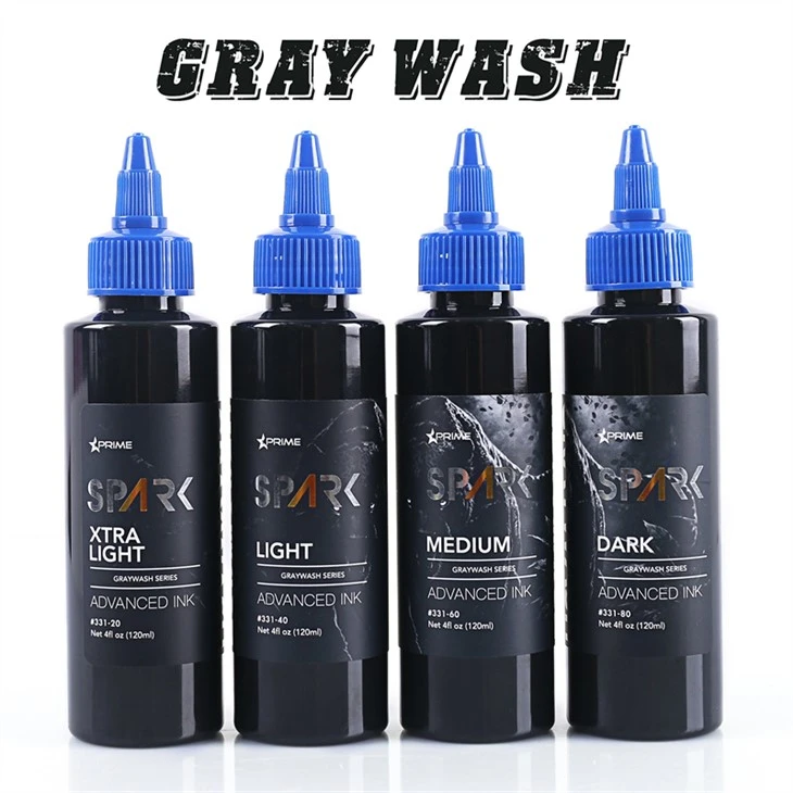 Набор чернил для татуировки Graywash Набор чернил для татуировки Spark Профессиональный дисплей с чернилами для татуировки