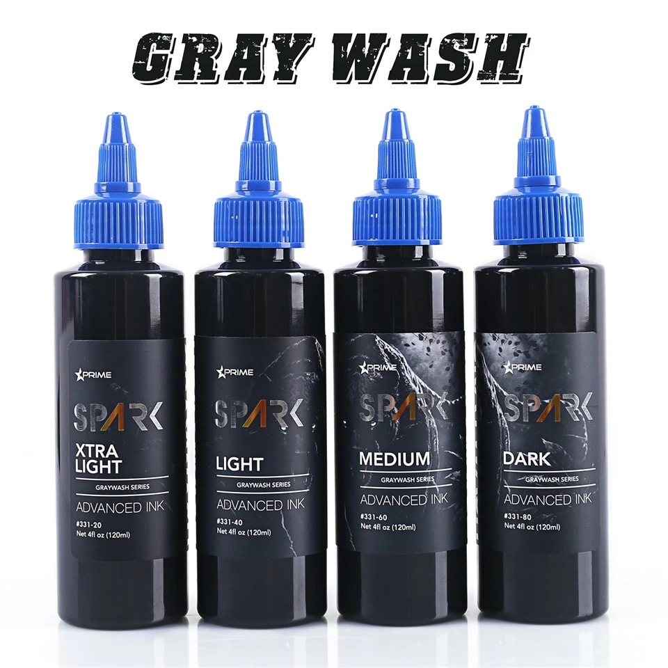 Набор чернил для татуировки Spark Greywash - 4 в бутылочке на унцию