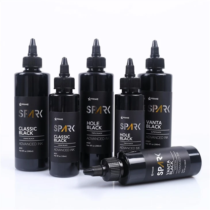 Чернила для татуировки серии Vanta Black Spark Super Black, 8 унций, набор чернил для татуировки