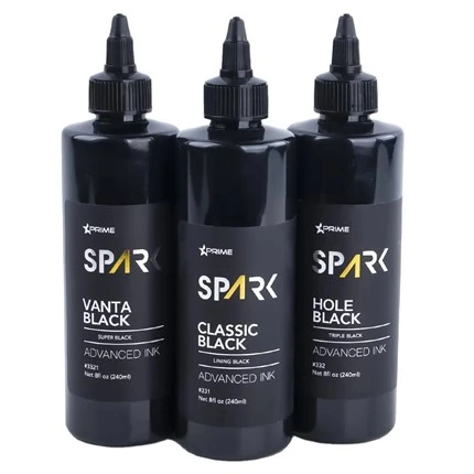 Чернила для татуировки 8 унций Super Black Черные чернила серии Vanta Black Spark Чернила для татуировки Набор чернил для татуировки